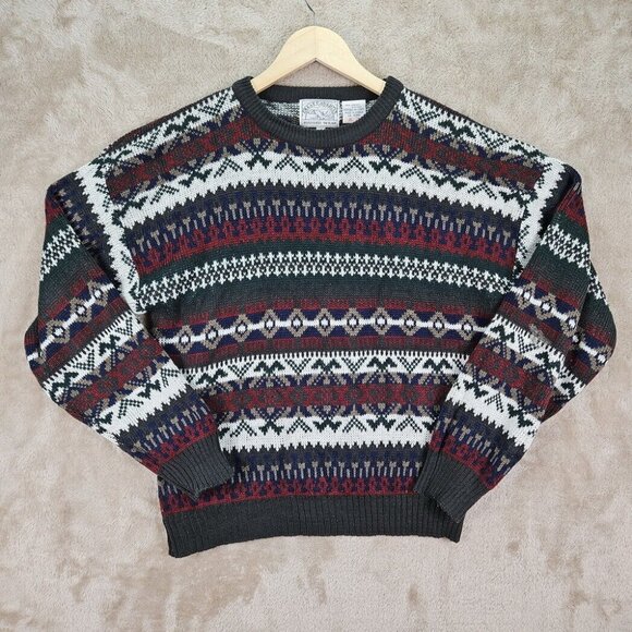 Great Canadian Rugged Wear Pattern Knit Sweater Women's Size L Long Sleeve - Picture 1 of 10